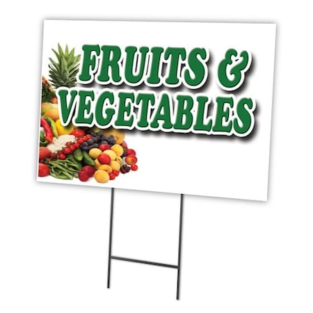 Fruits & Vegetables Yard Sign & Stake Outdoor Plastic Coroplast Window